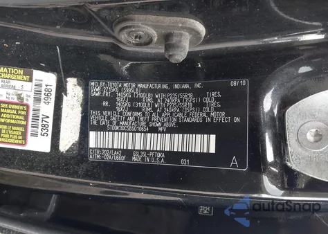 2011 Toyota Sienna Limited from USA, damaged, VIN 5TDDK3DC5BS010654